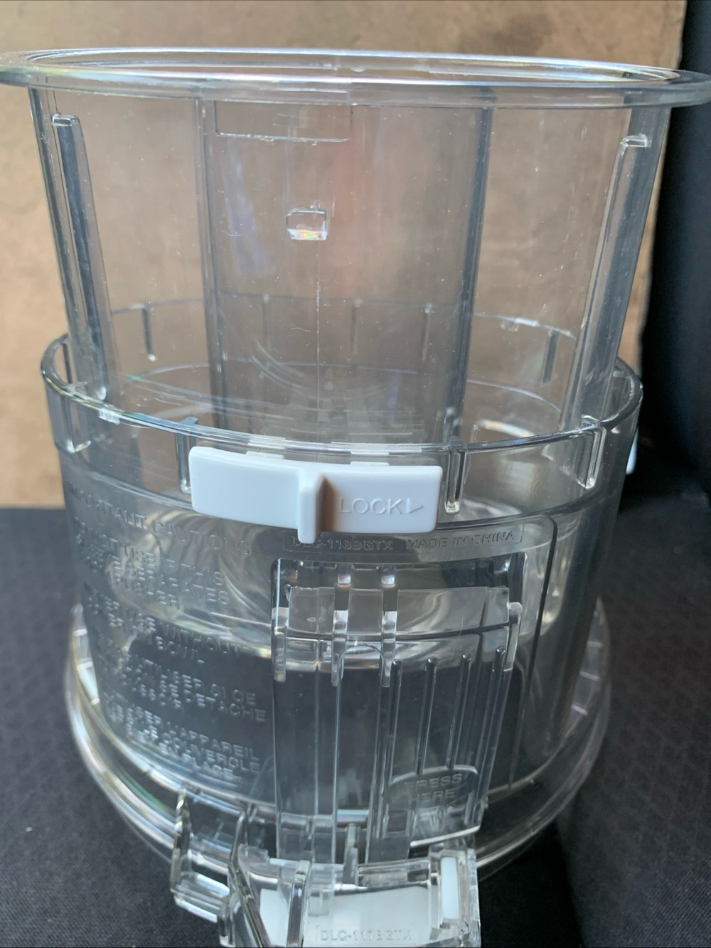 Cuisinart DLC-10 Food Processor Lid Chute Part DLC-117BGTX DLC-118BGTX No Pusher